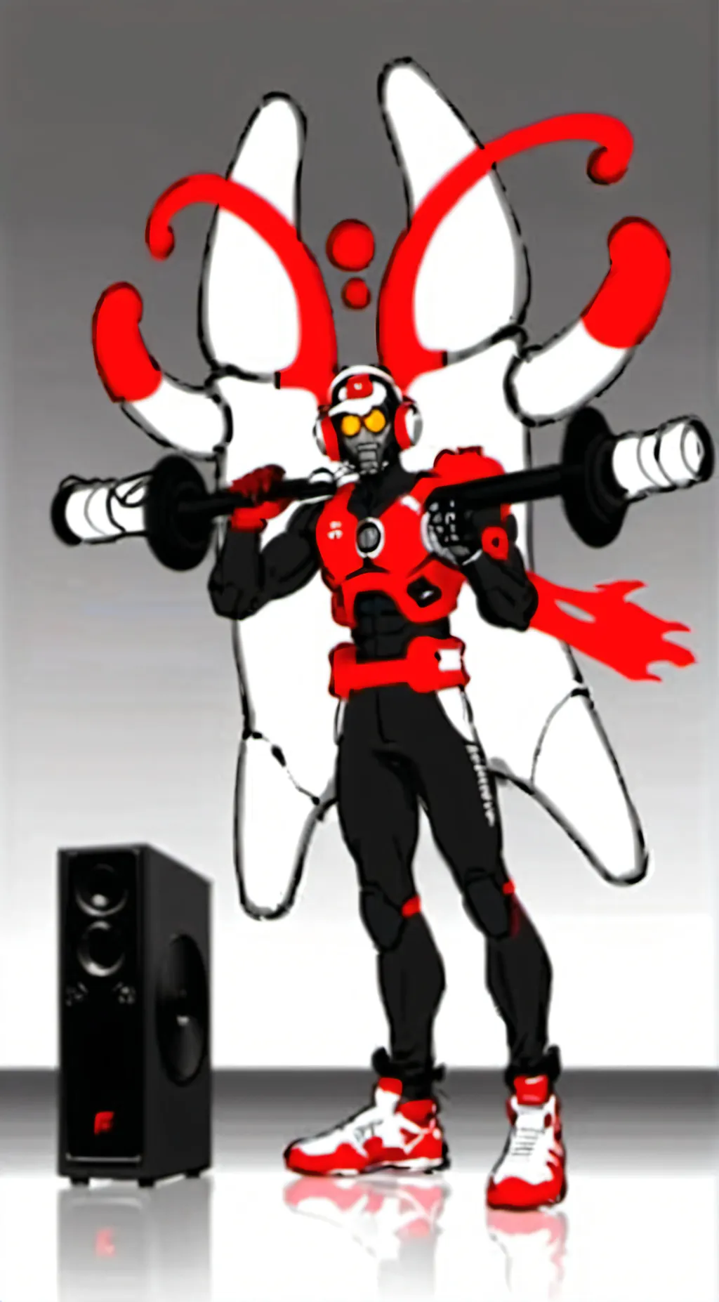 ai character: Titan speaker man  background