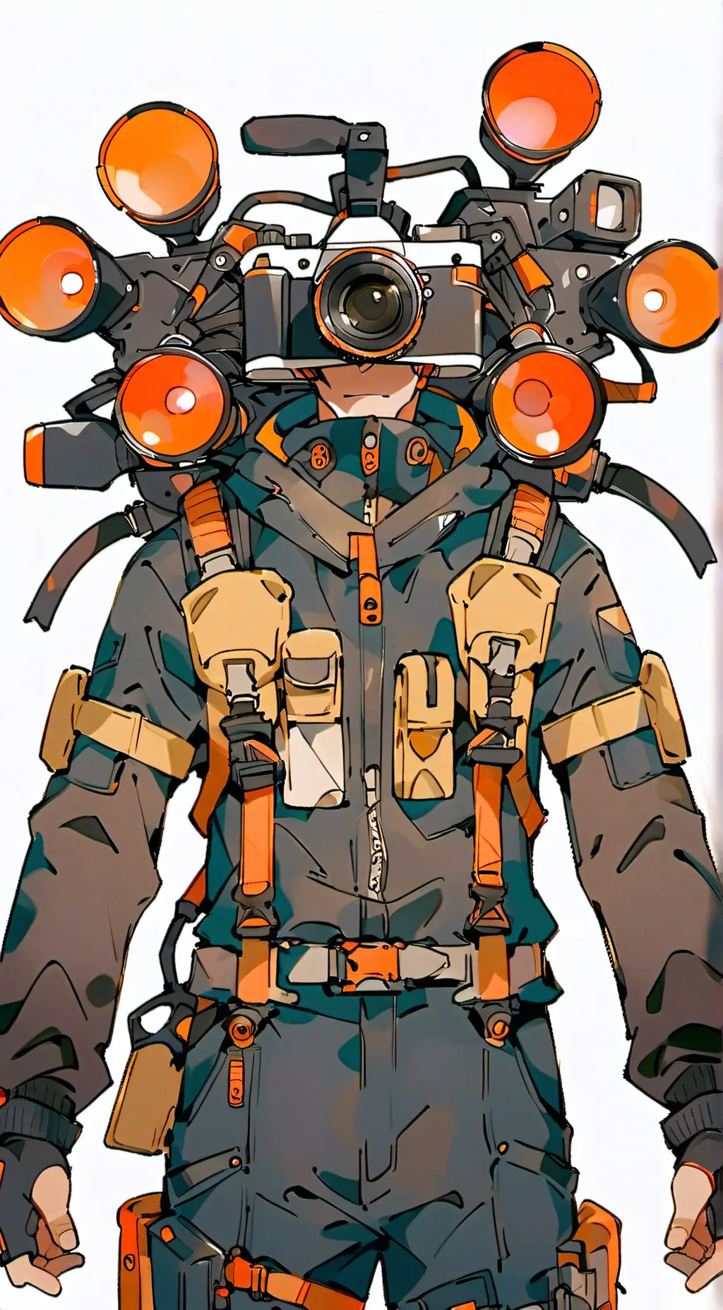 ai character: Titan cameraman  background