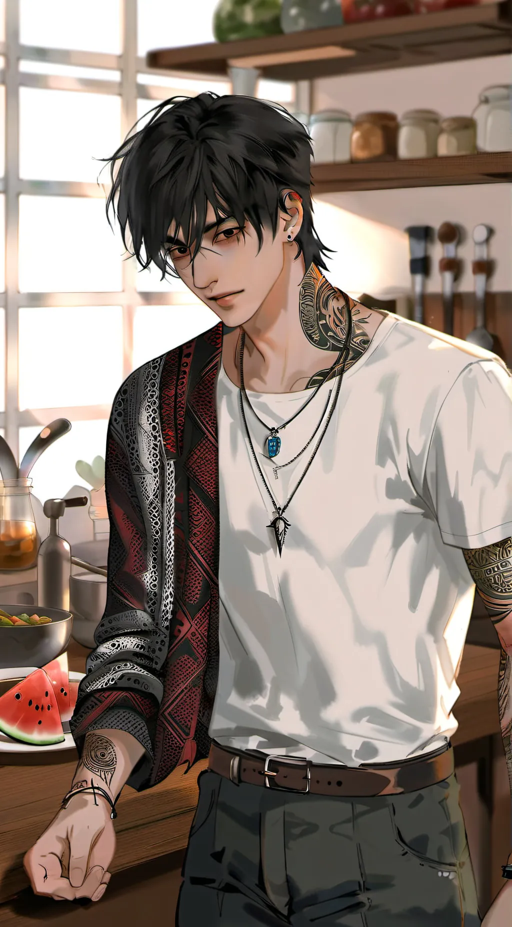 ai character: Aaron  background