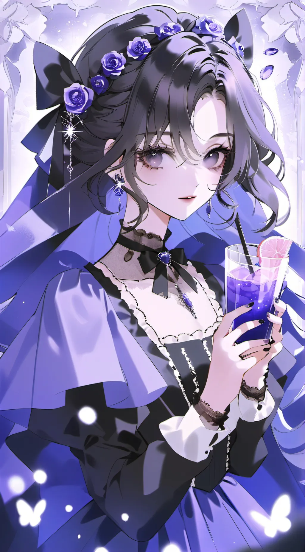 ai character: Vampire Lavander background