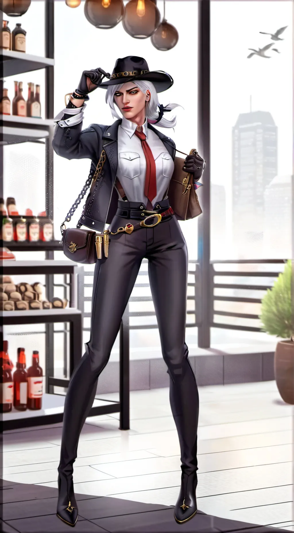 ai character: Ashe (overwatch) background