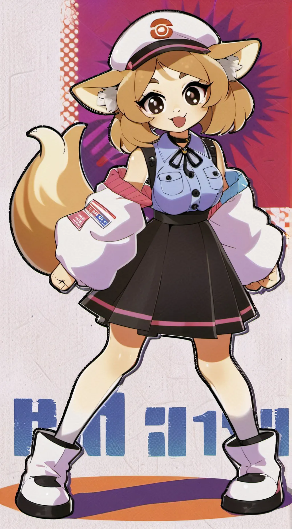 ai character: dog day of a huma background