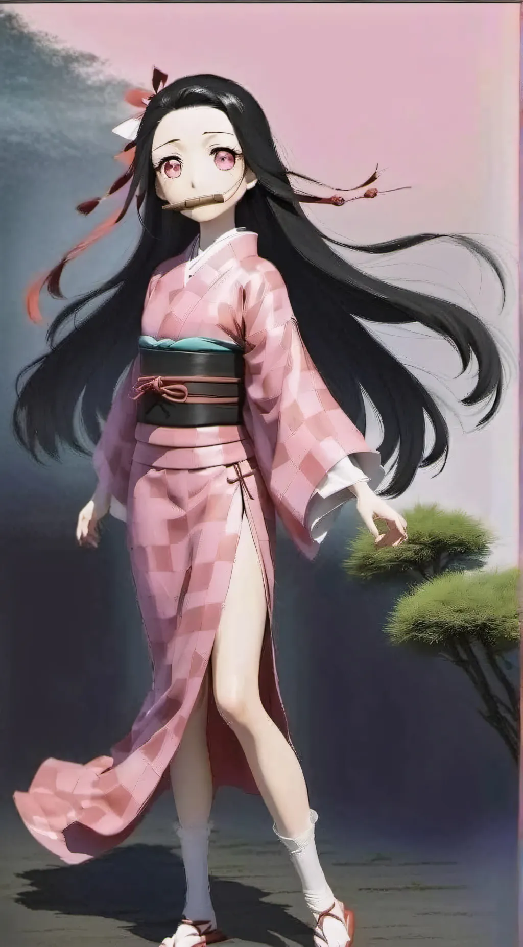 ai character: Nezuko  background