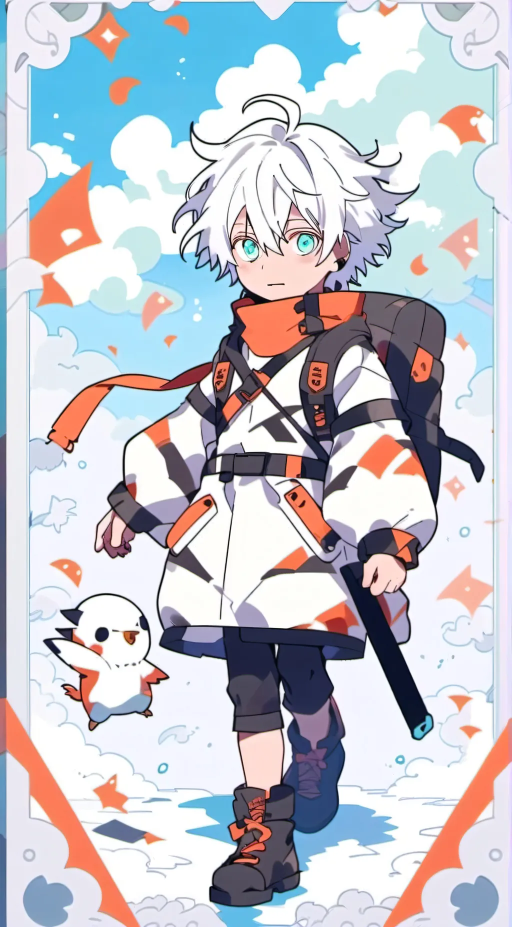 ai character: child gojo satoru  background