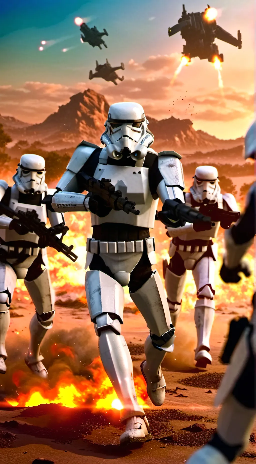 ai character: Clone vs droids background