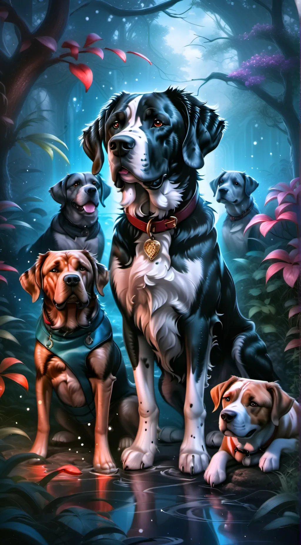ai character: DOG FAM background