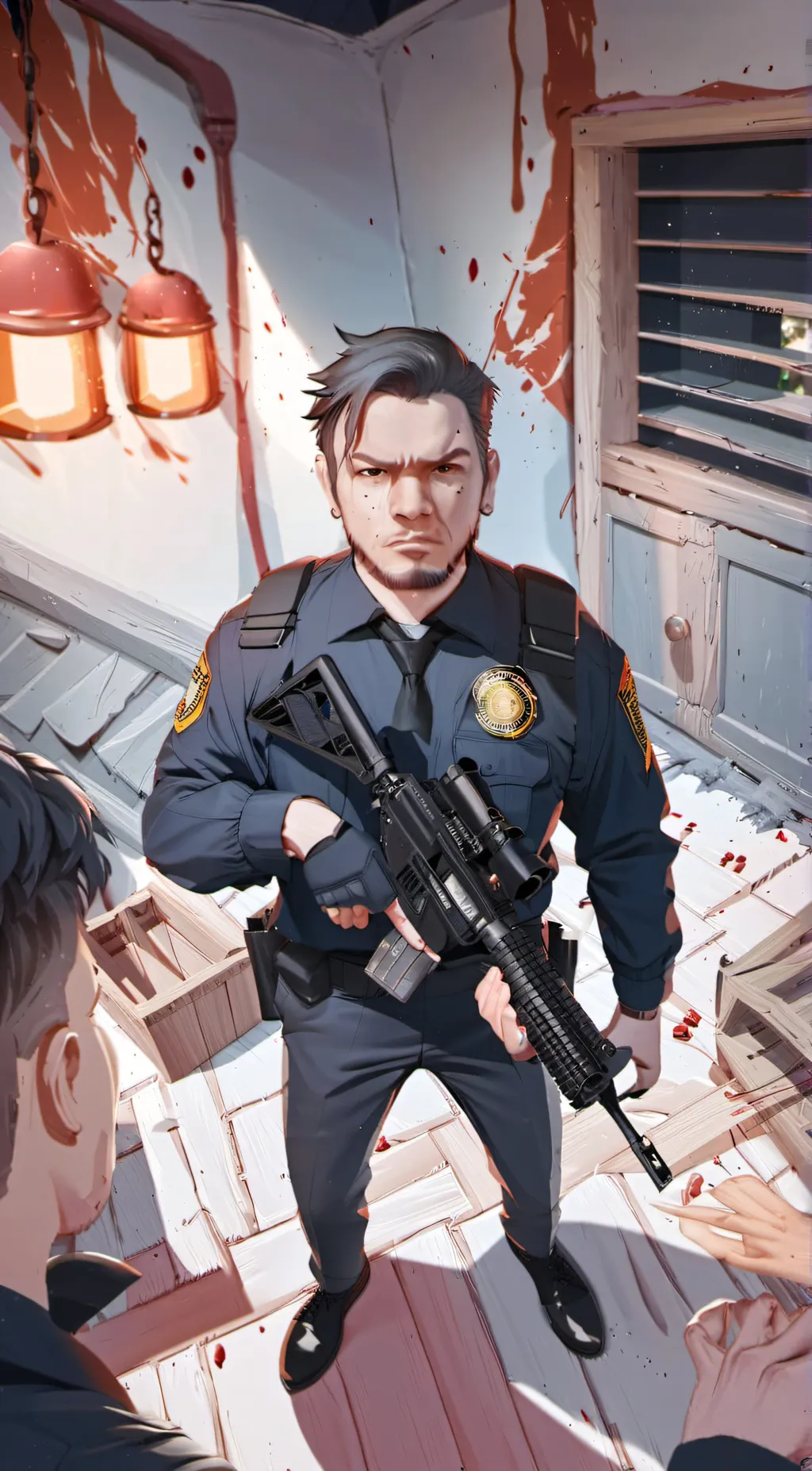 ai character: stopping Cop fight background