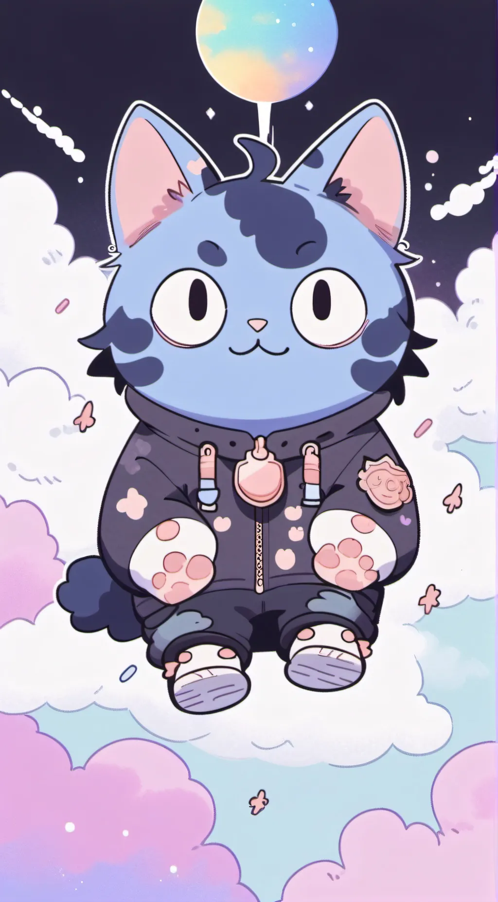 ai character: Cloudy Shy Cat background