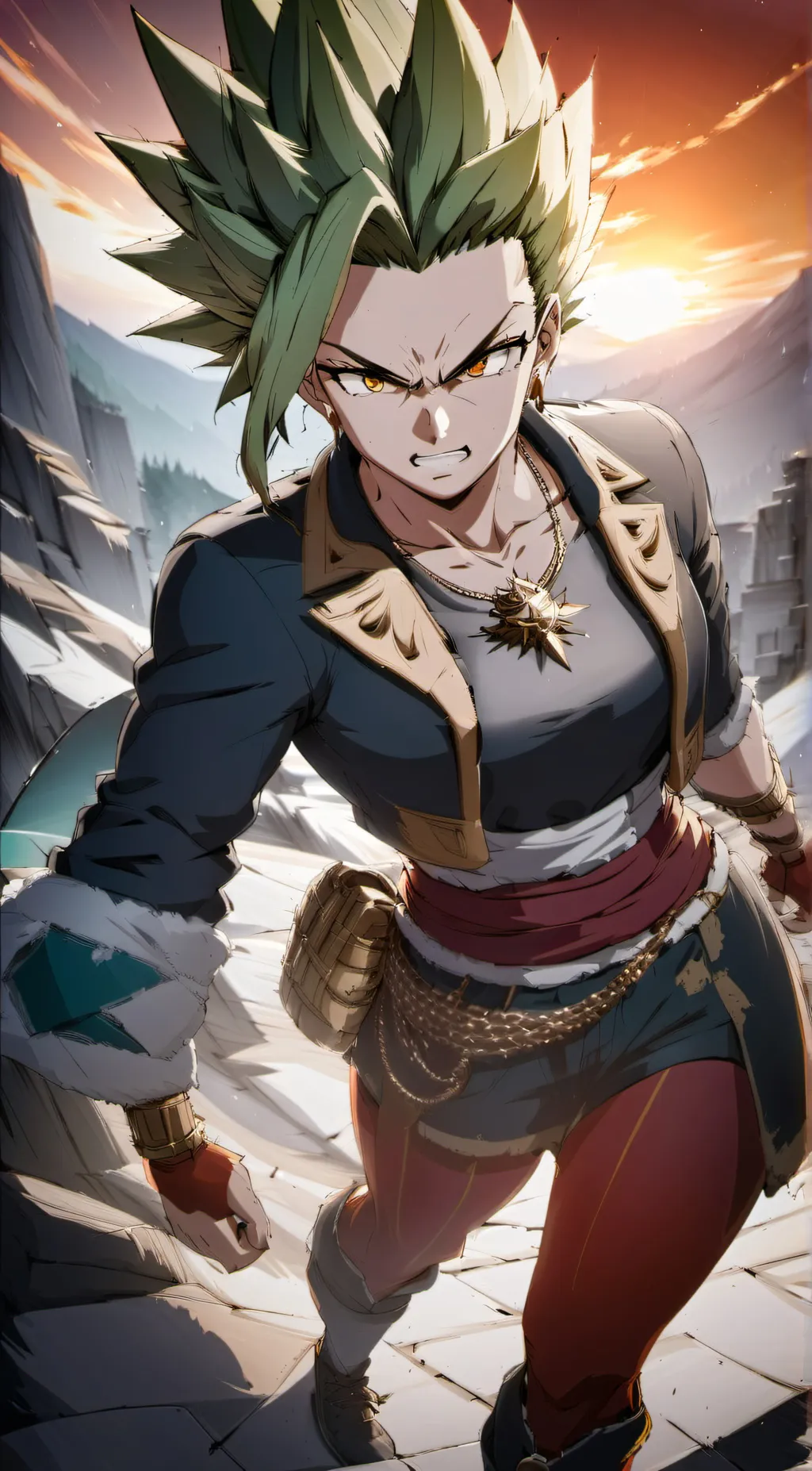 ai character: Emerald background
