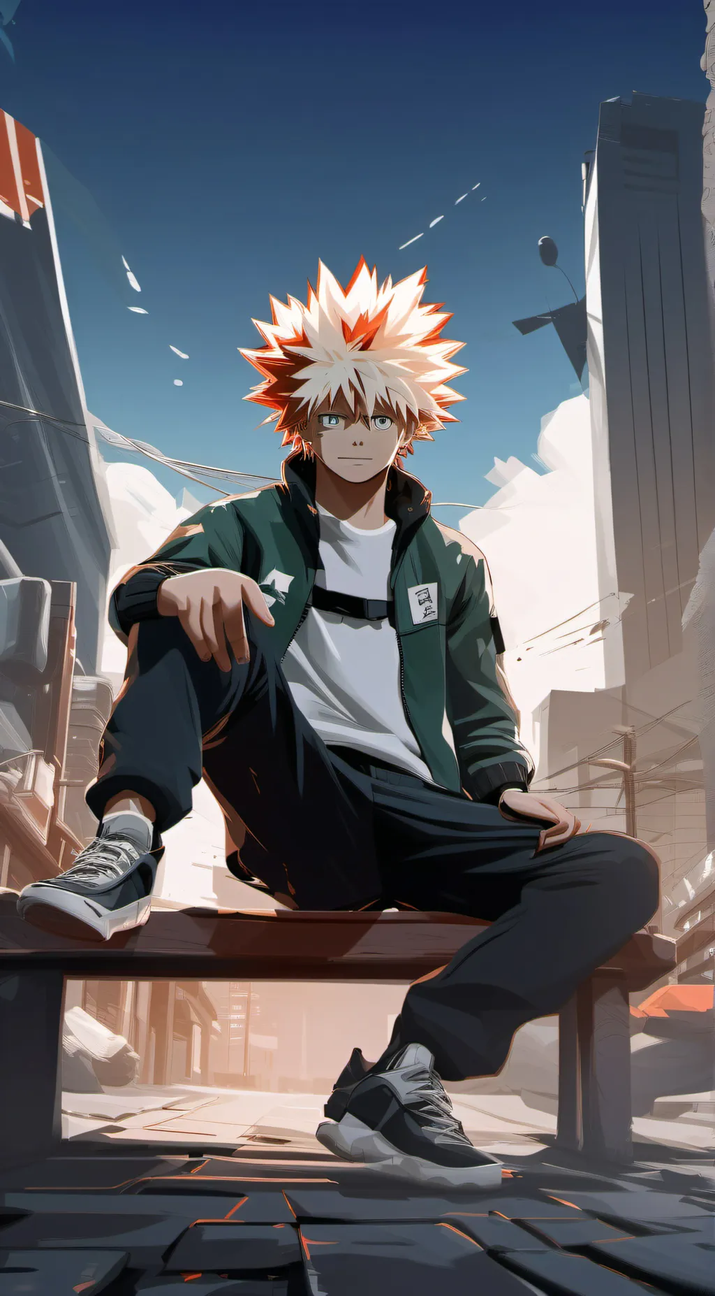 ai character: Katsuki Bakugo background