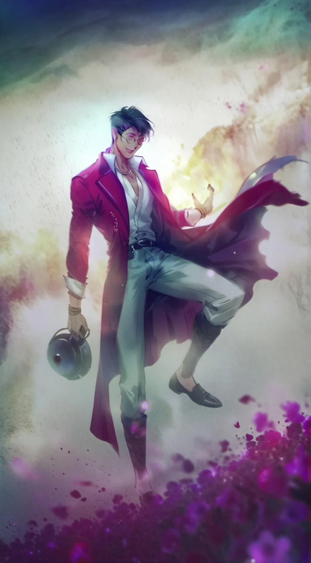 ai character: Valentino(1980's) background