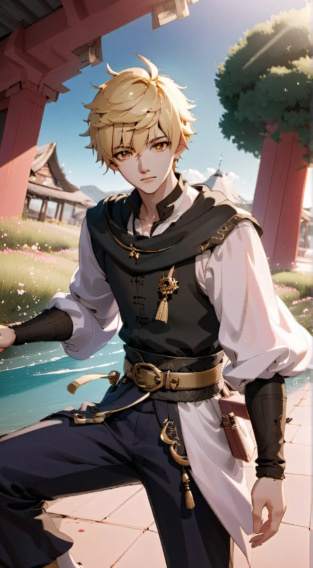 ai character: Sun background