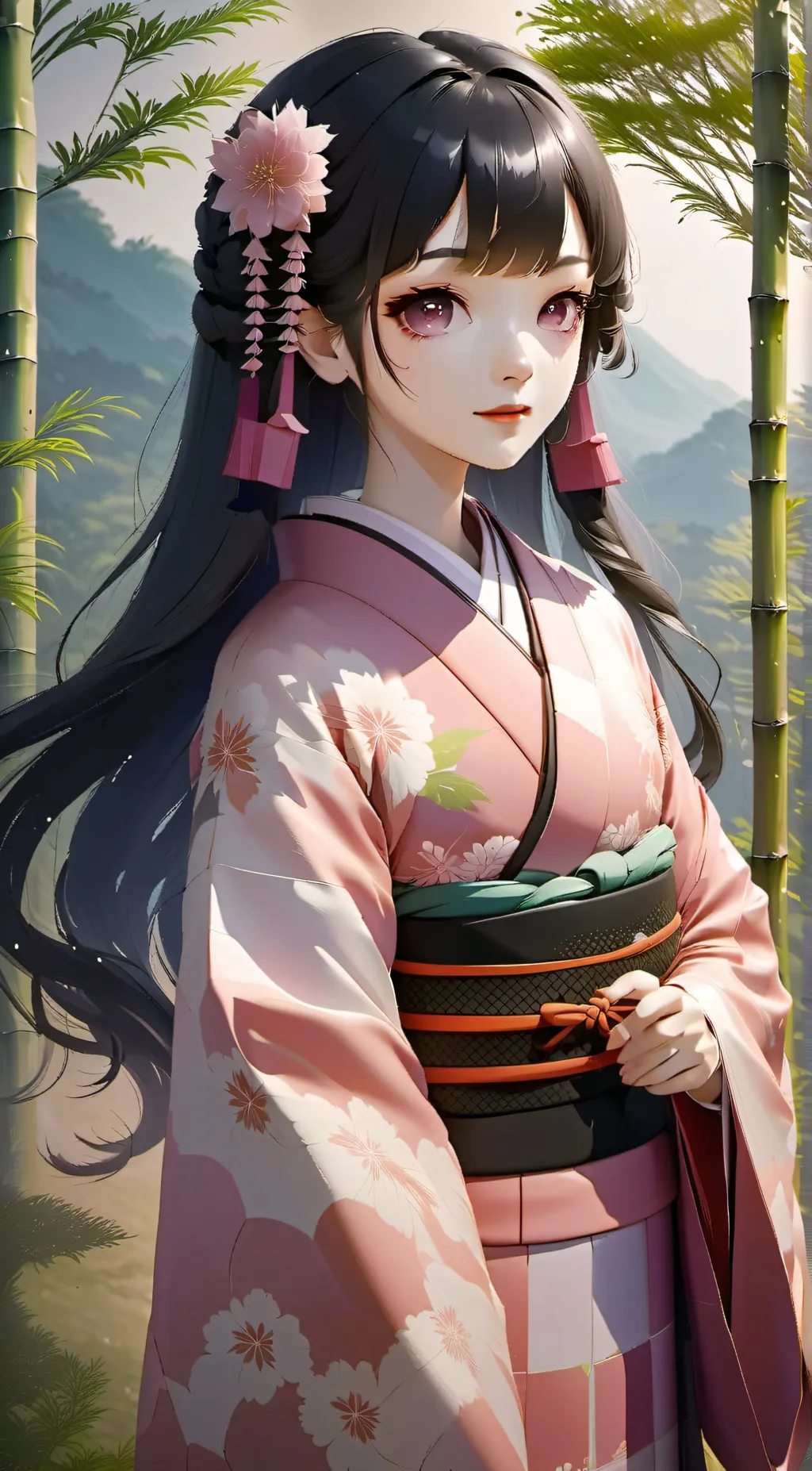 ai character: Nezuko kamado background
