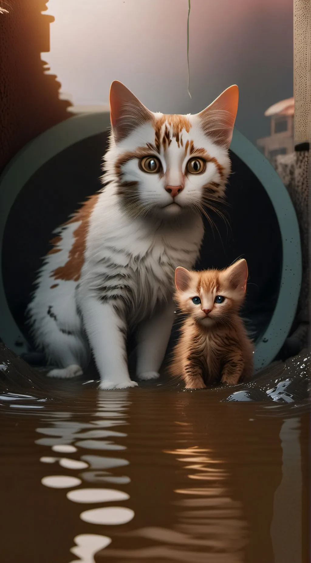 ai character: Mother saving kitt background