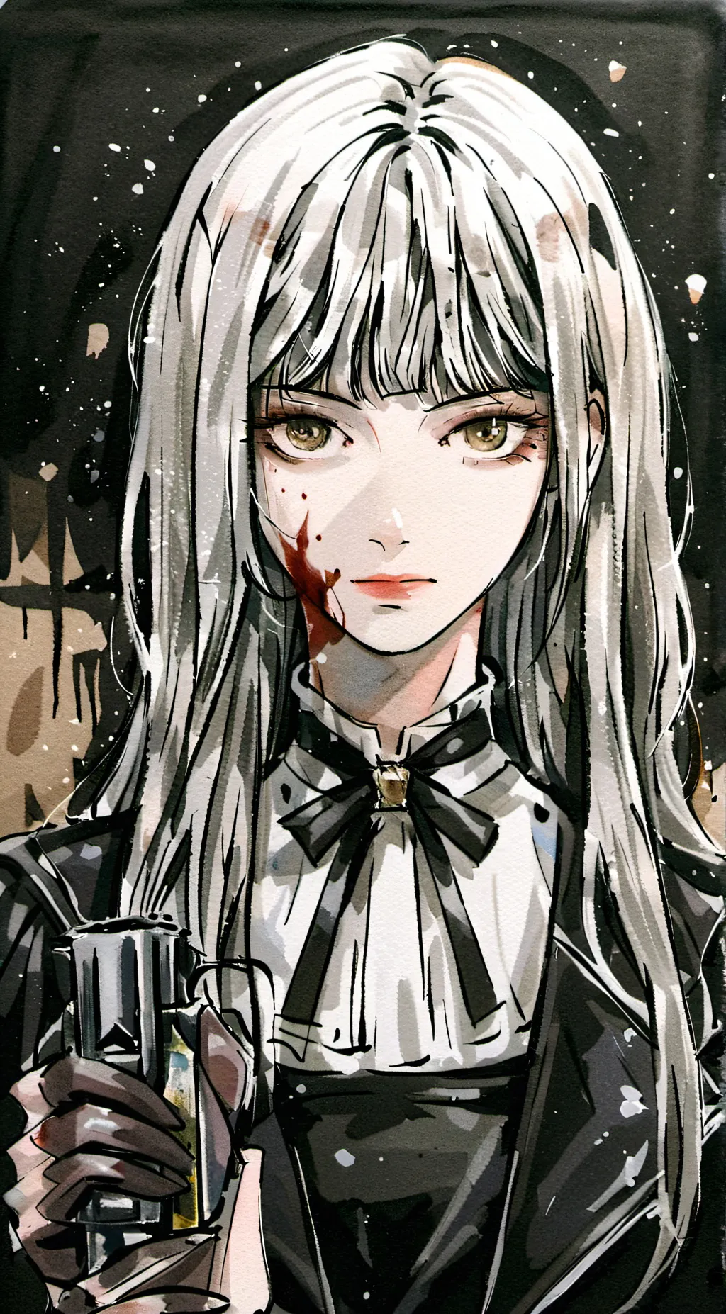 ai character: "t-theres more..?" background