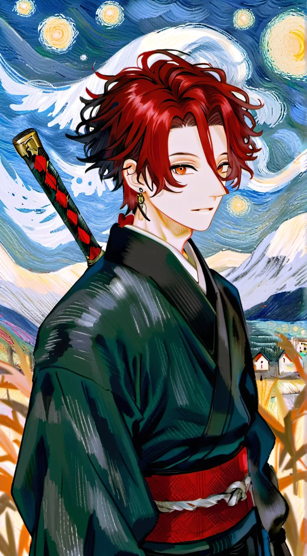 ai character: tanjiro kamado background