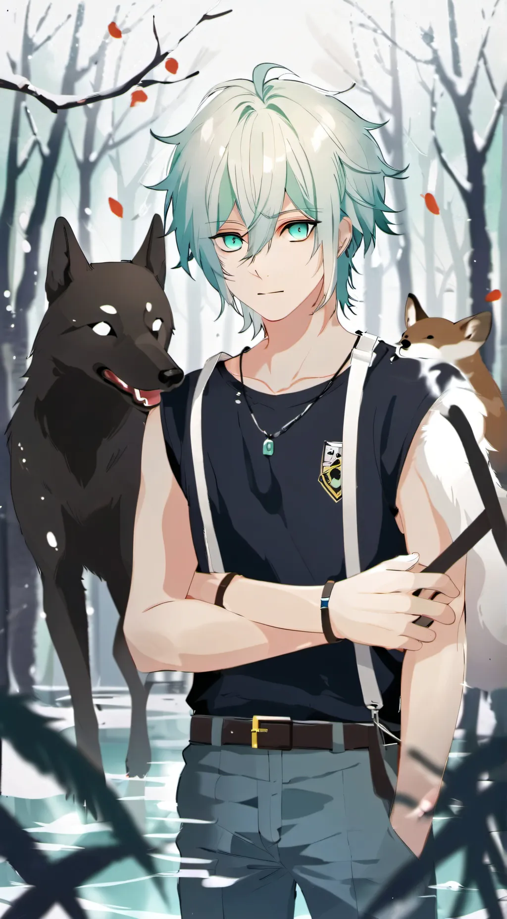 ai character: mint background