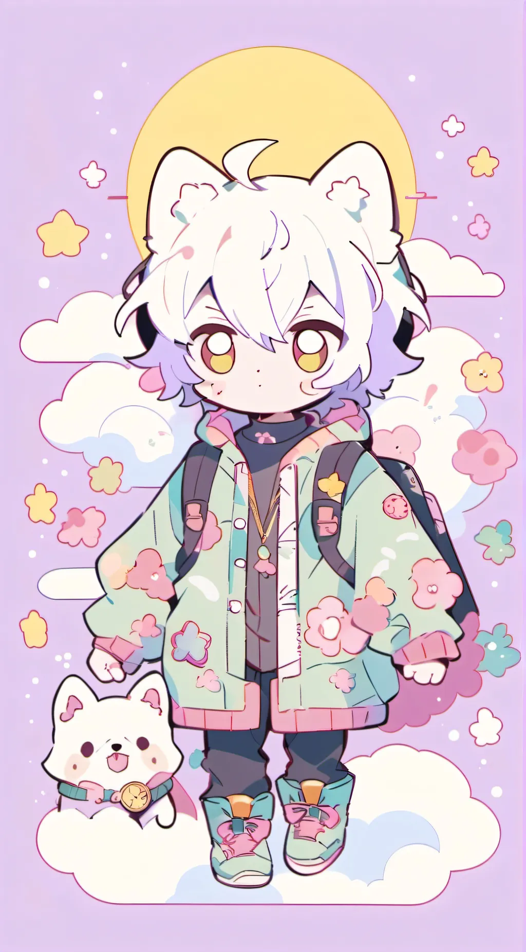 ai character: Sweet candy corn background
