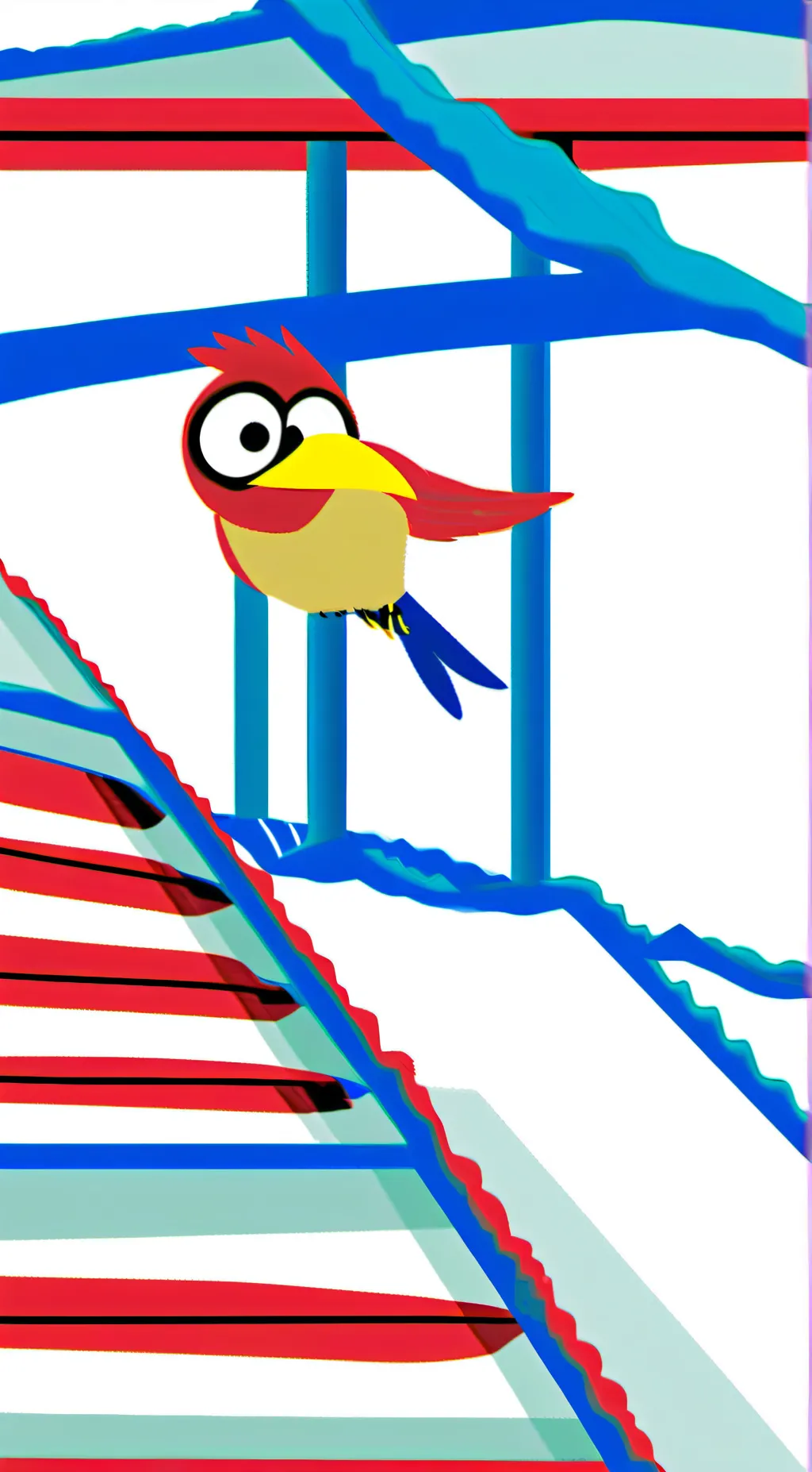 ai character: the bird falling  background