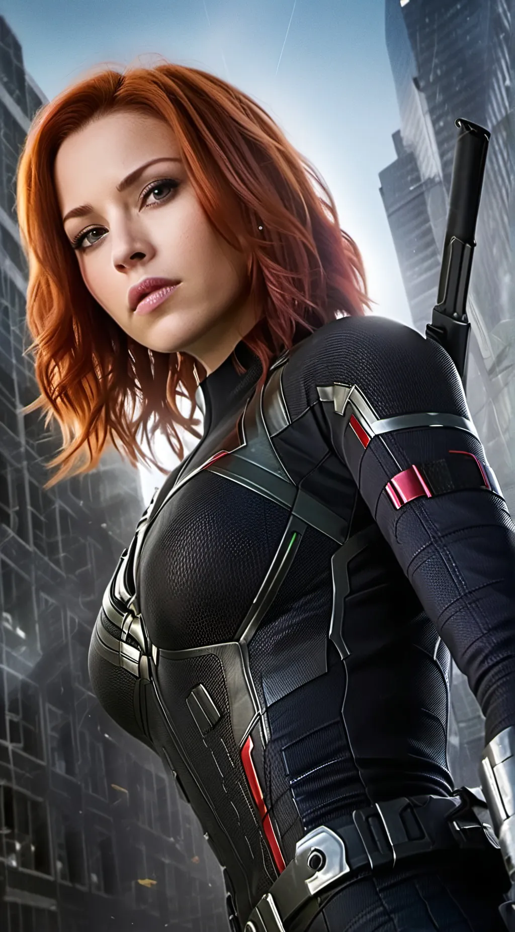 ai character: Black Widow  background