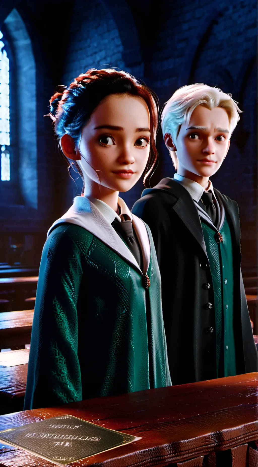ai character: Hogwarts valentine background