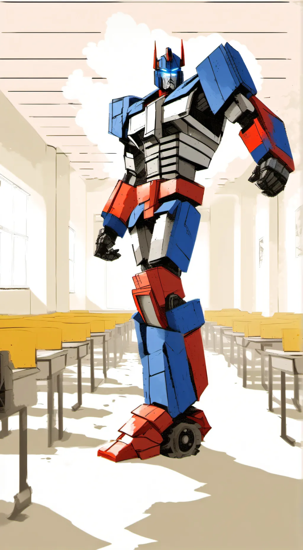 ai character: Optimus prime  background