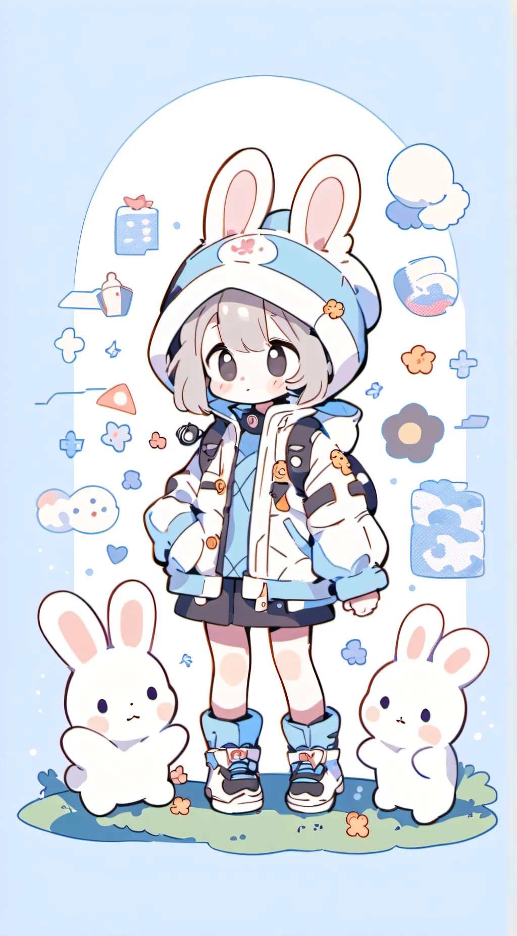 ai character: TV woman background