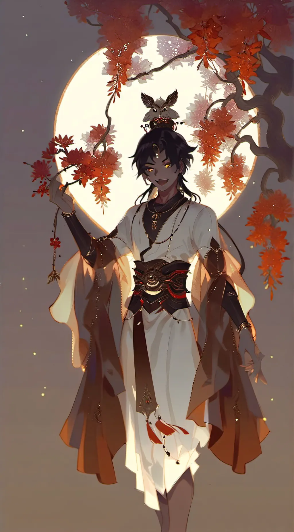 ai character: Anubis  background