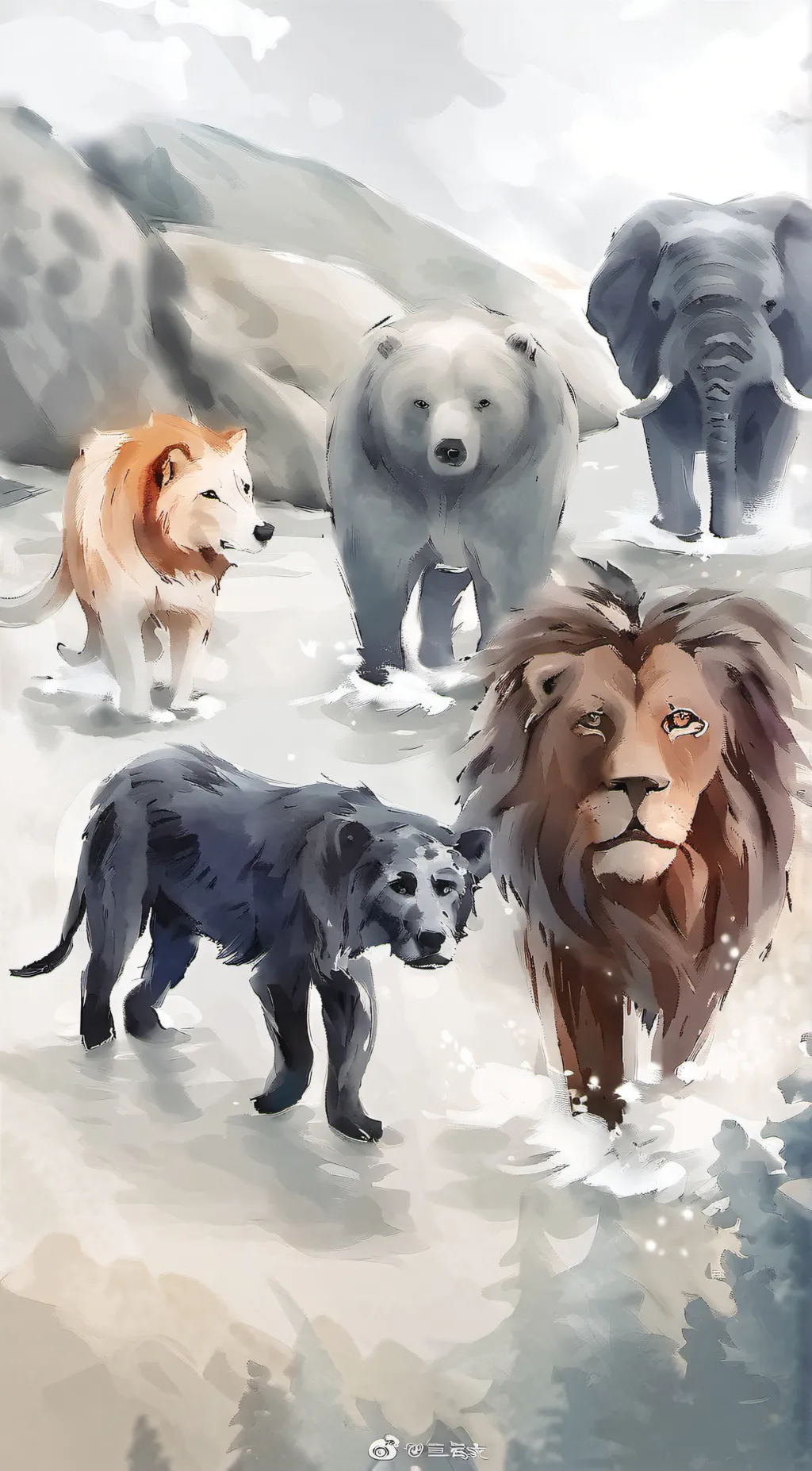 ai character: animals background