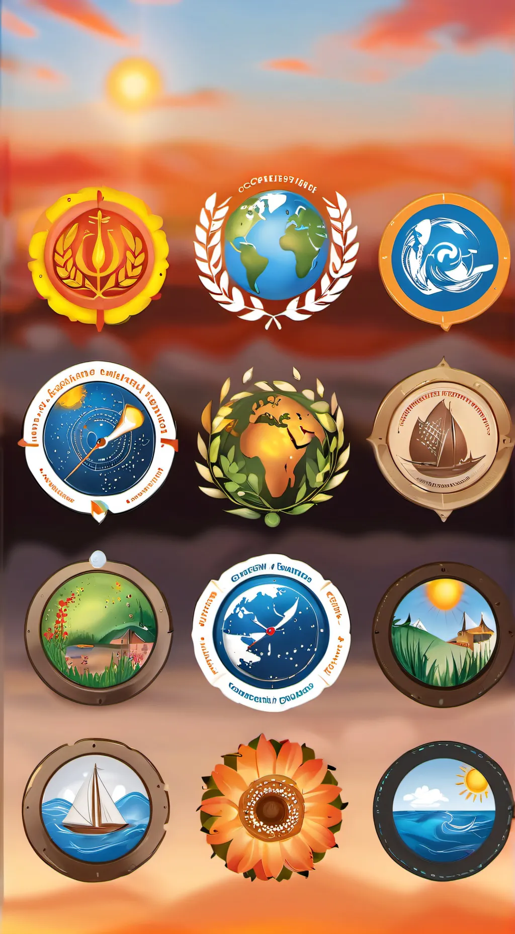 ai character: The SDGs badges  background