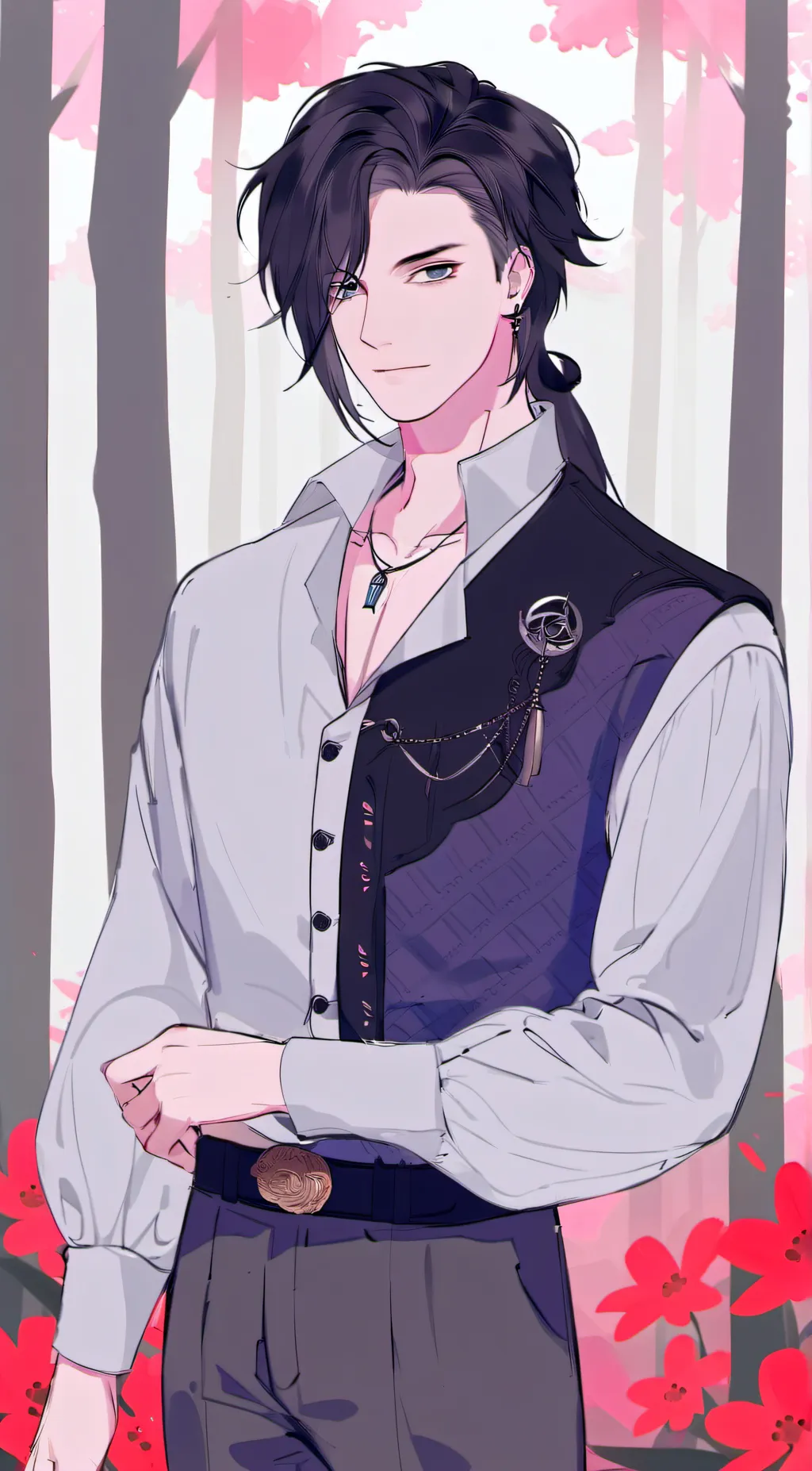 ai character: Takoma Isogai  background
