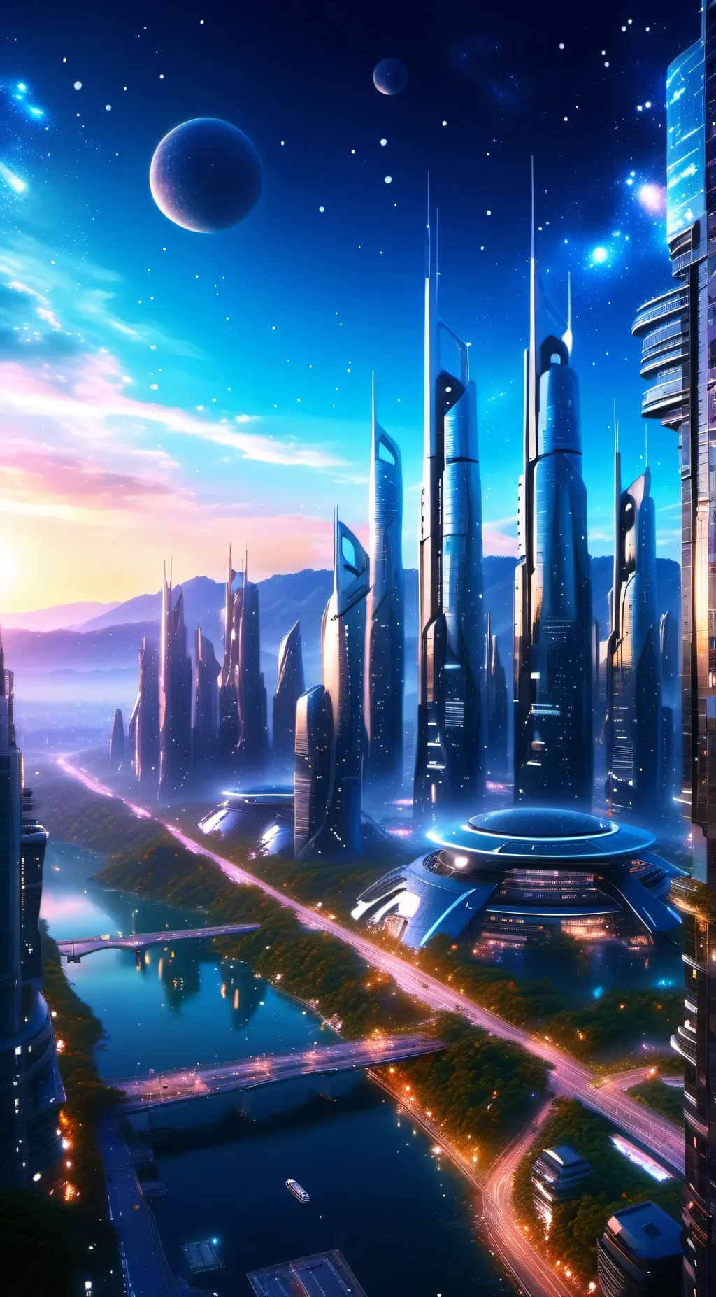 ai character: High Tech City  background