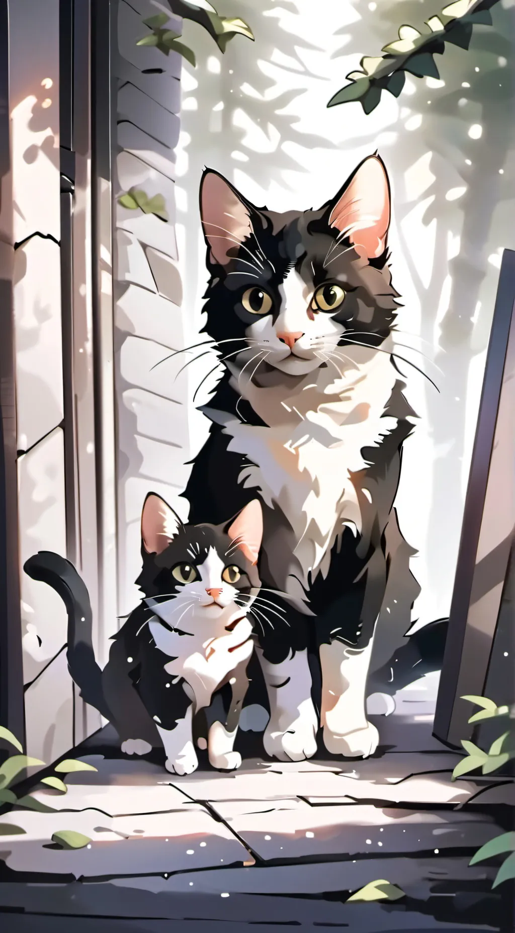 ai character: stray cat background