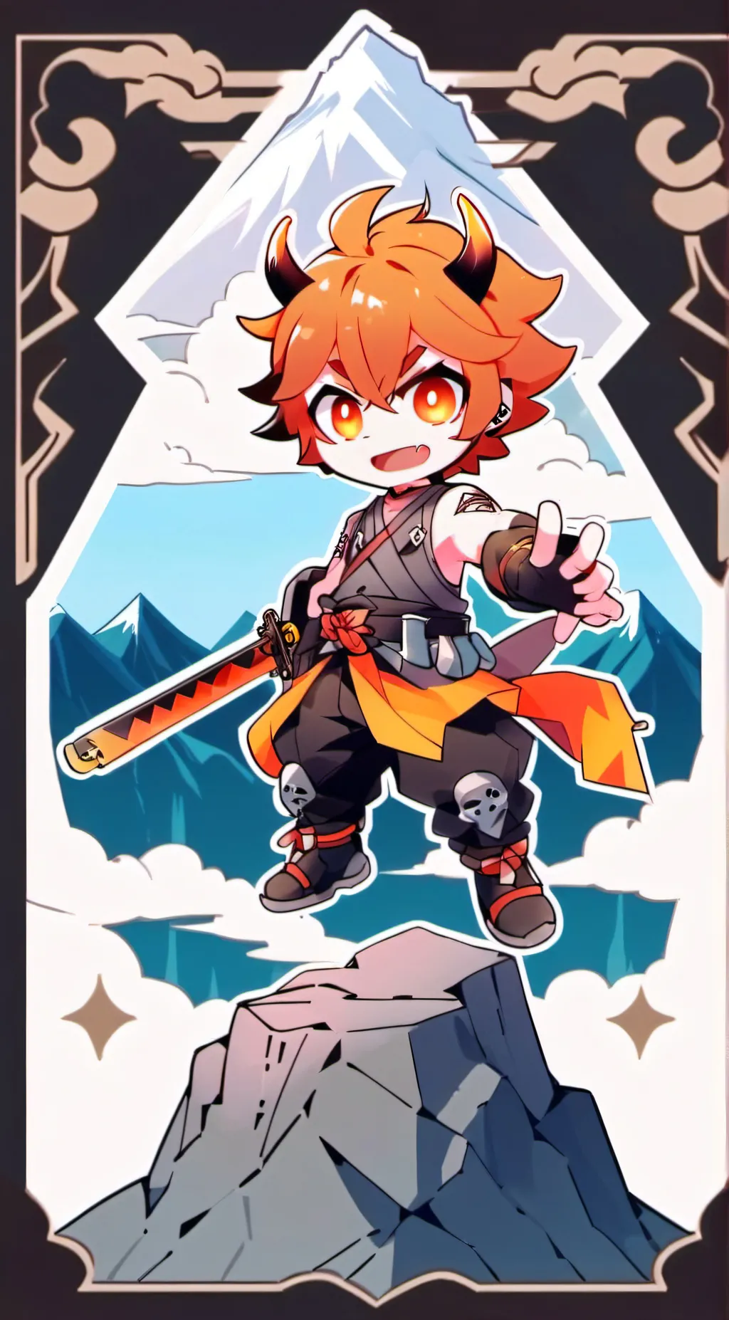 ai character: 🔥Flame Cinder🔥 background