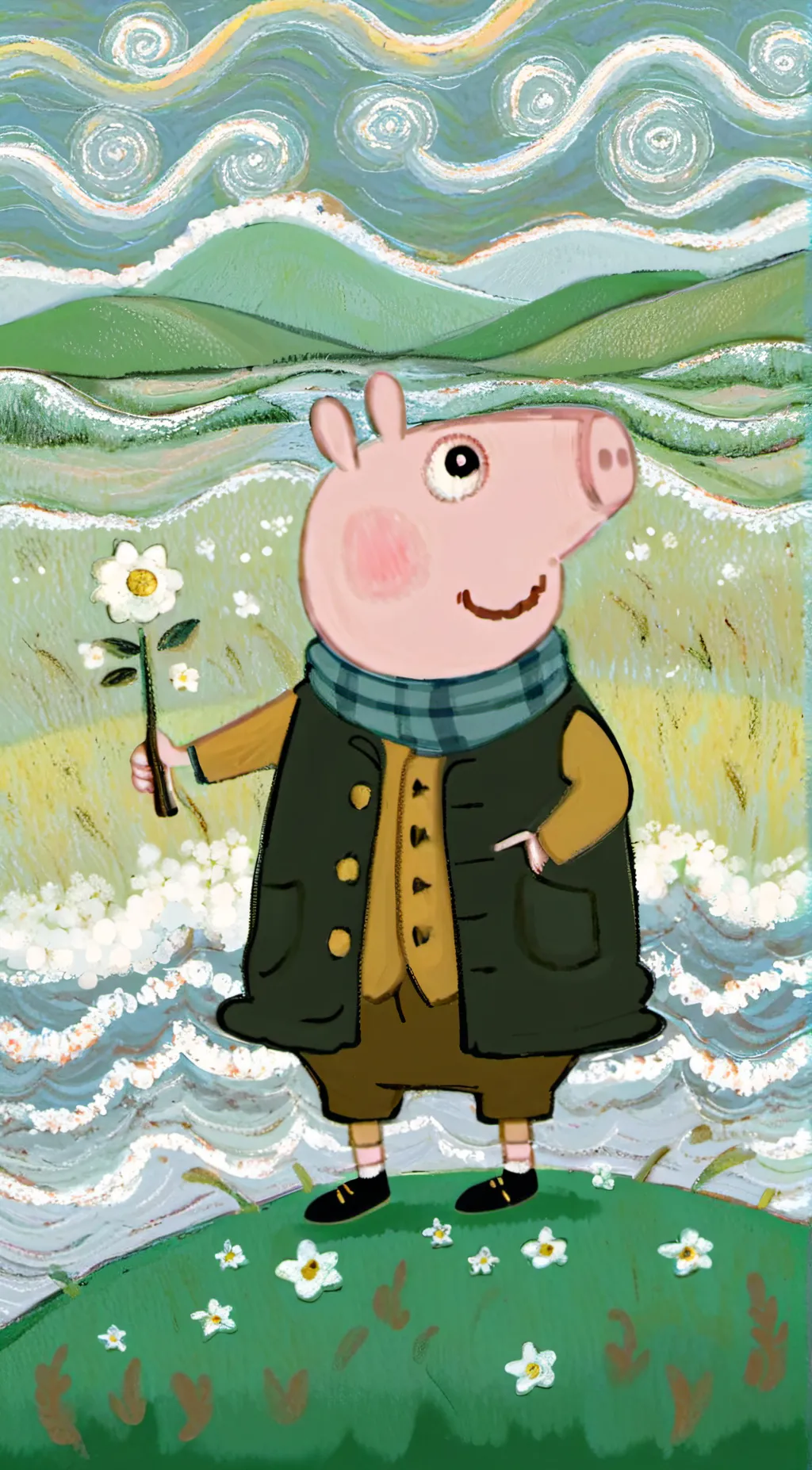 ai character: peppa pig background