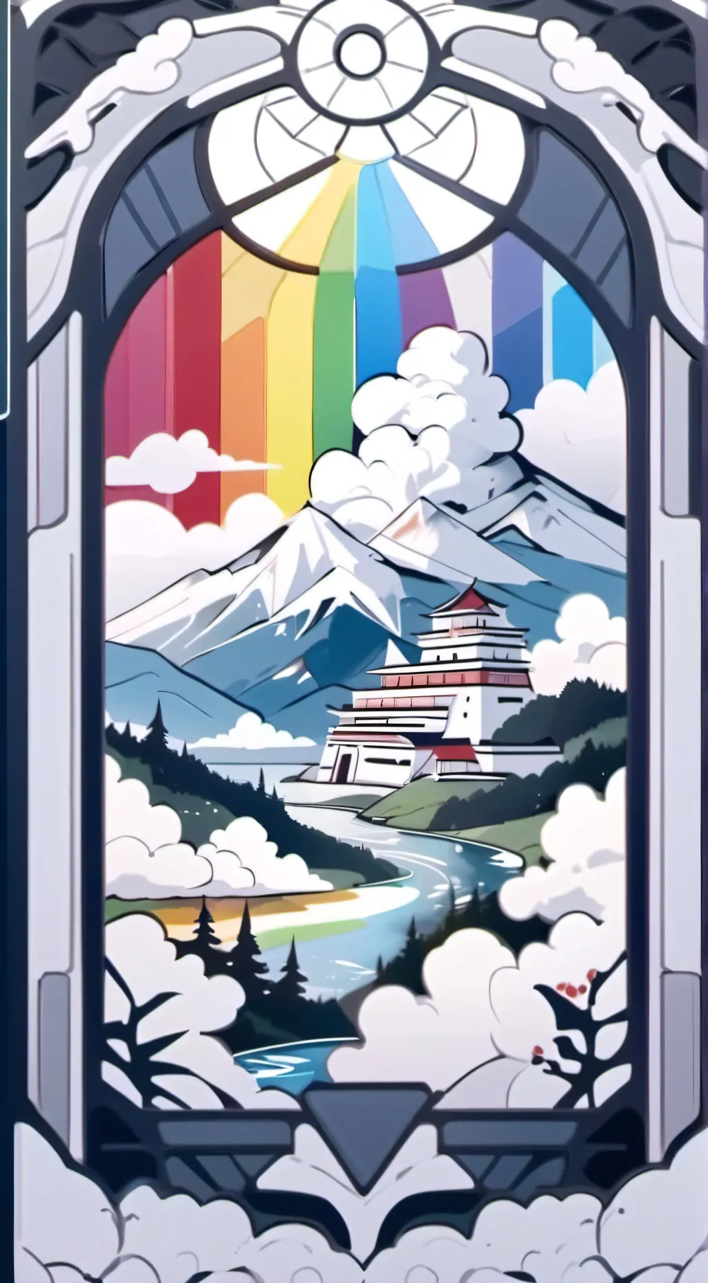 ai character: Rainbow Factory  background