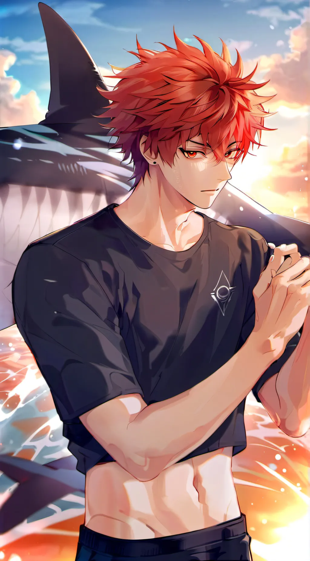 ai character: Sharkie Kirishima background