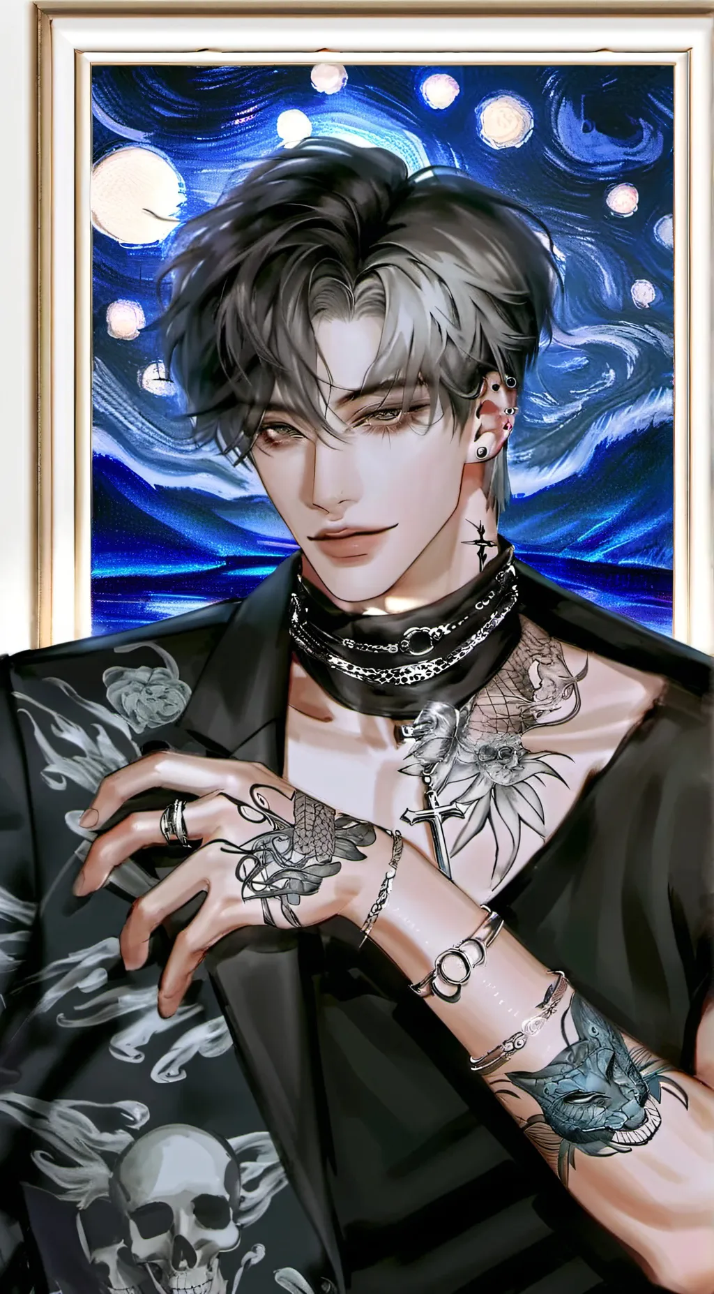 ai character: Árón background