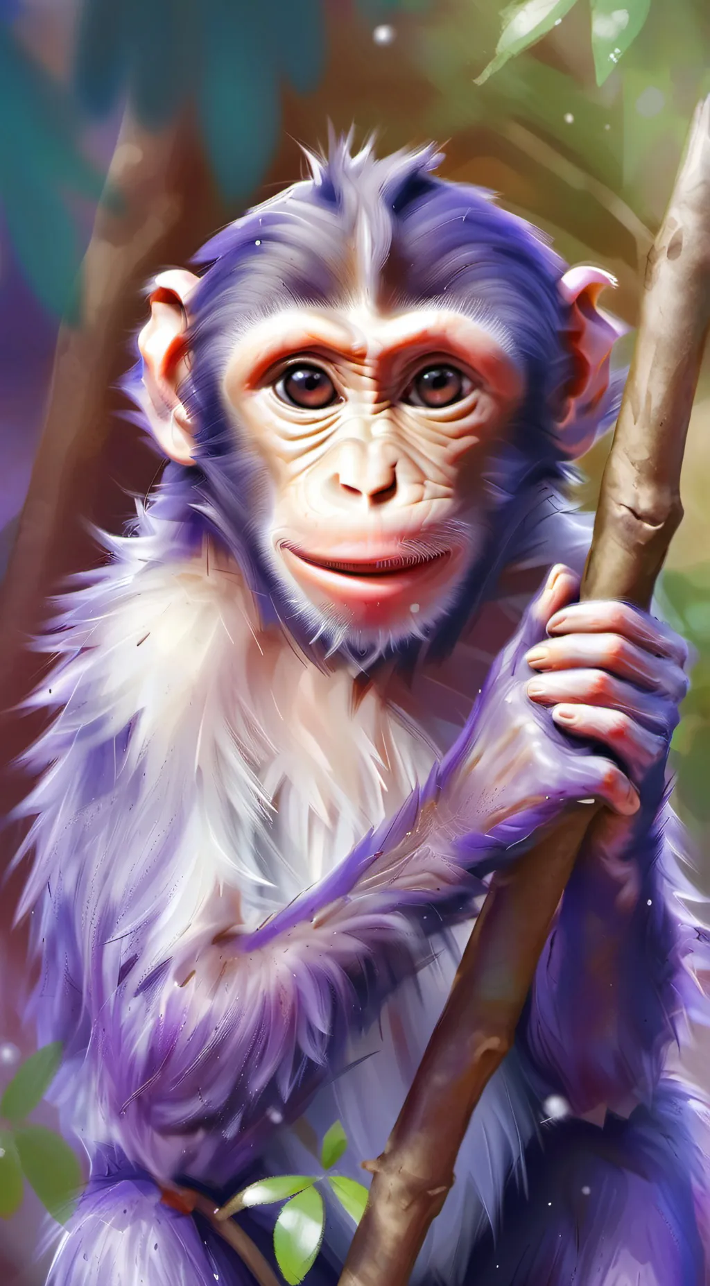 ai character: The Purple Monkey  background