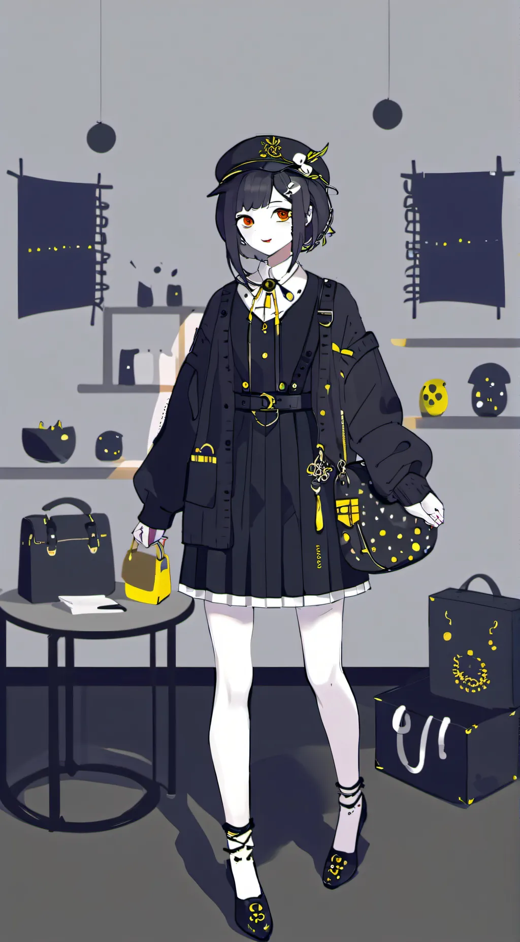 ai character: miss circle studen background