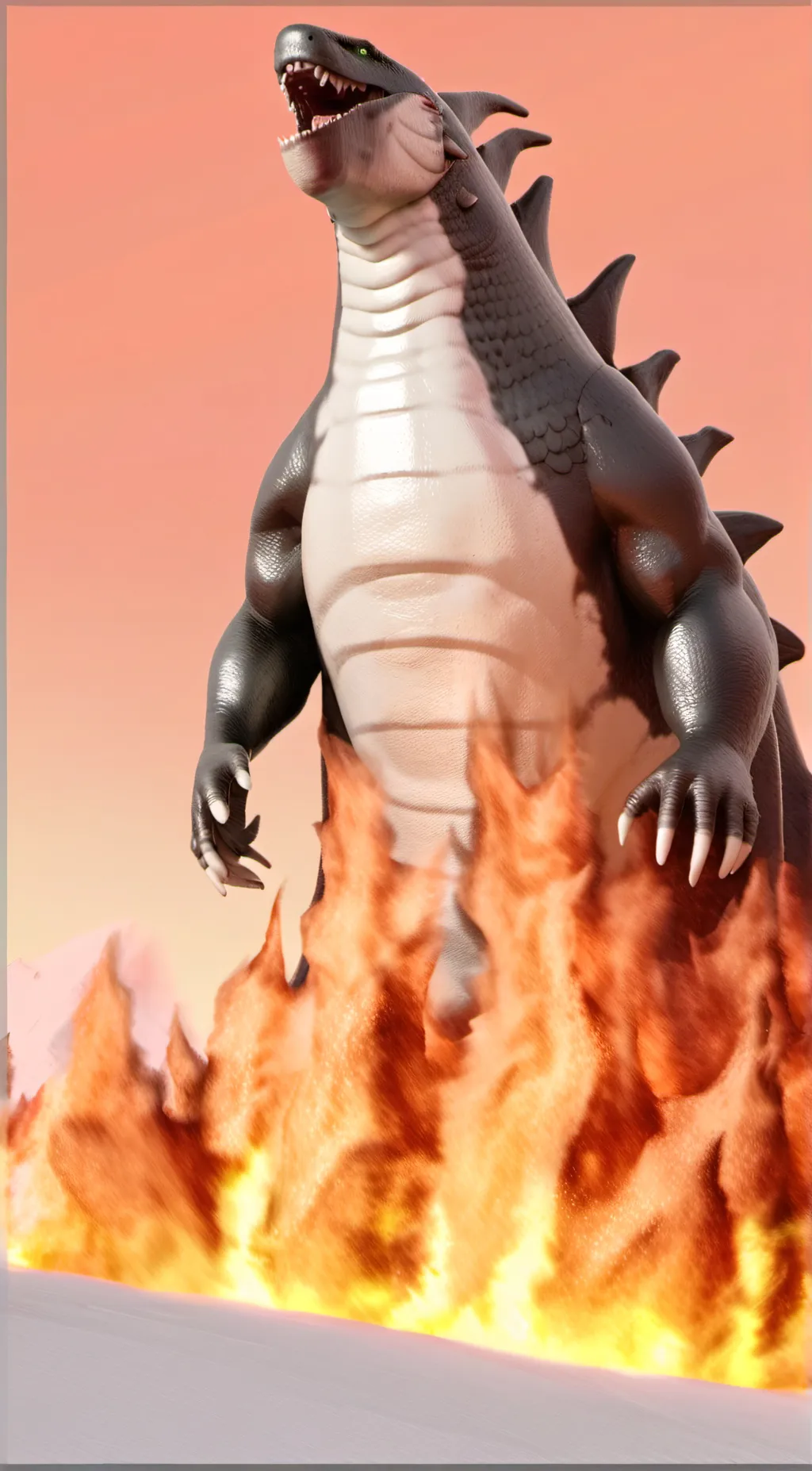 ai character: funy gojira background