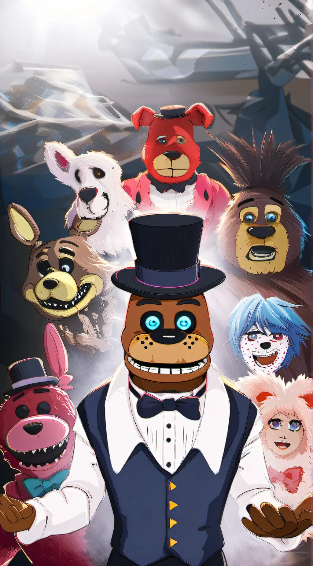ai character: FNAF 2  background