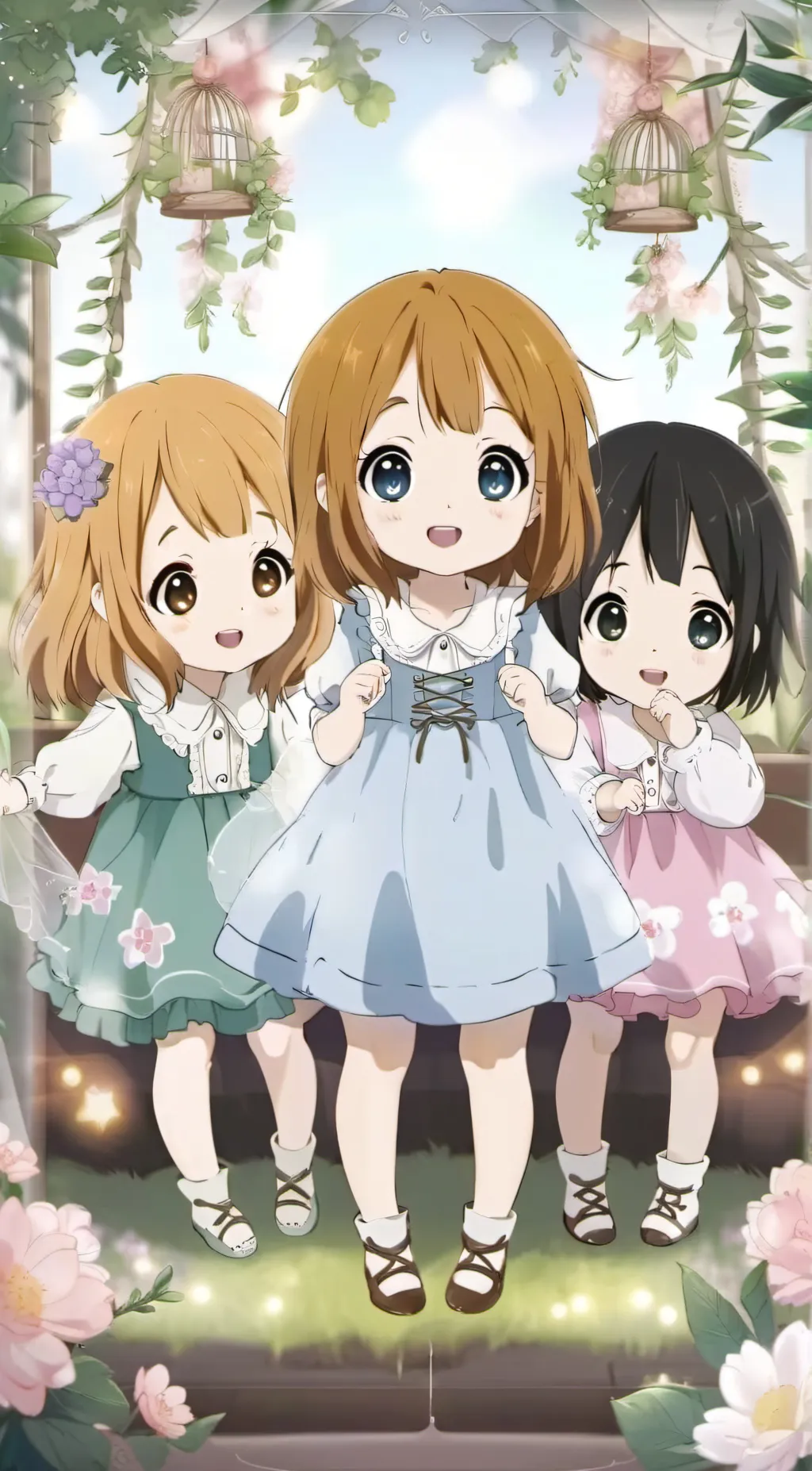 ai character: Lily, Audrey, Ella background