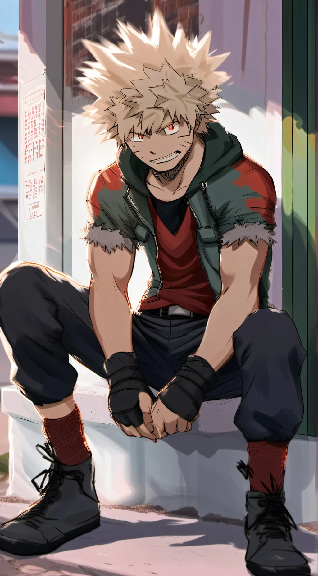 ai character: katsuki Bakugou  background