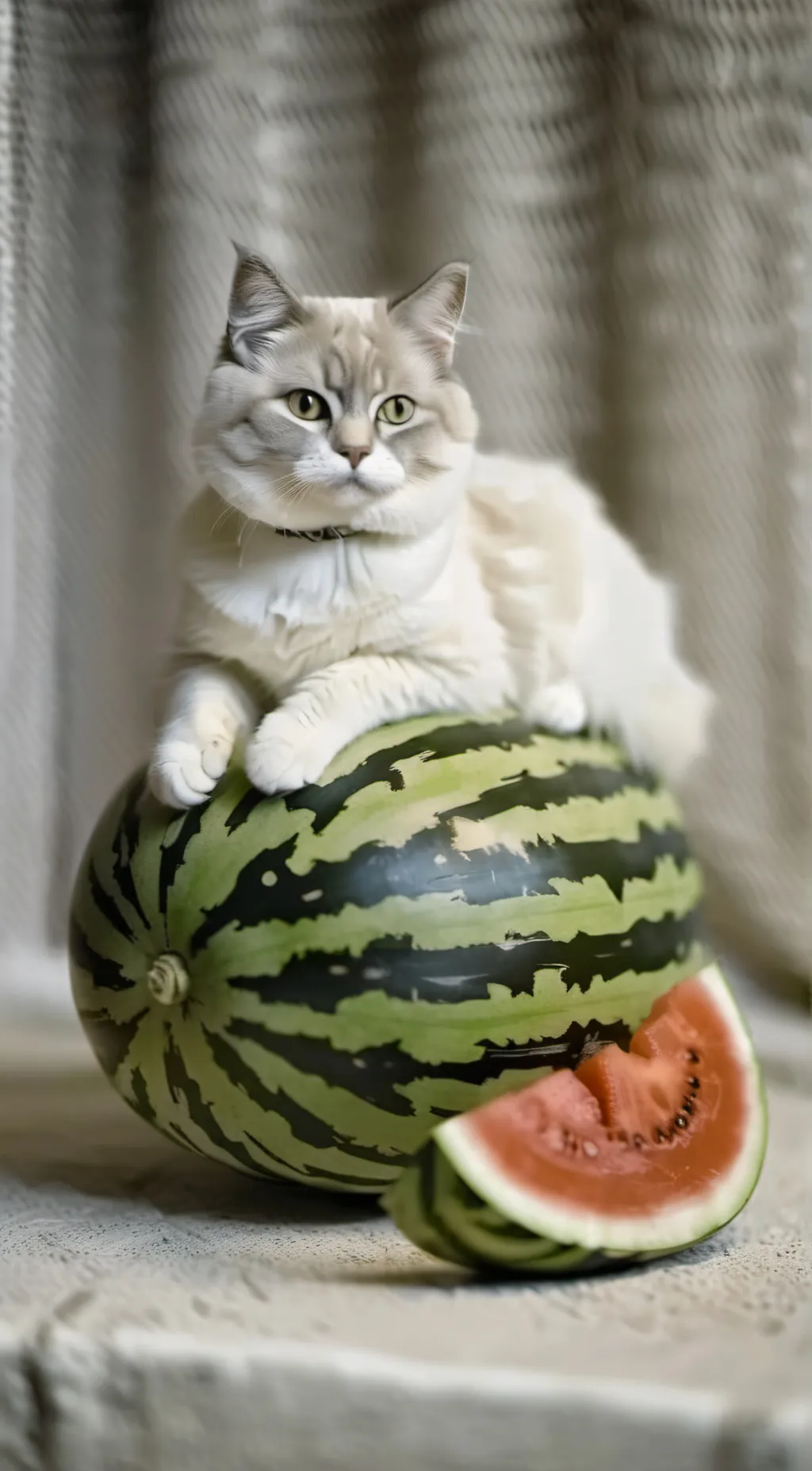 ai character: Watermelon cat background
