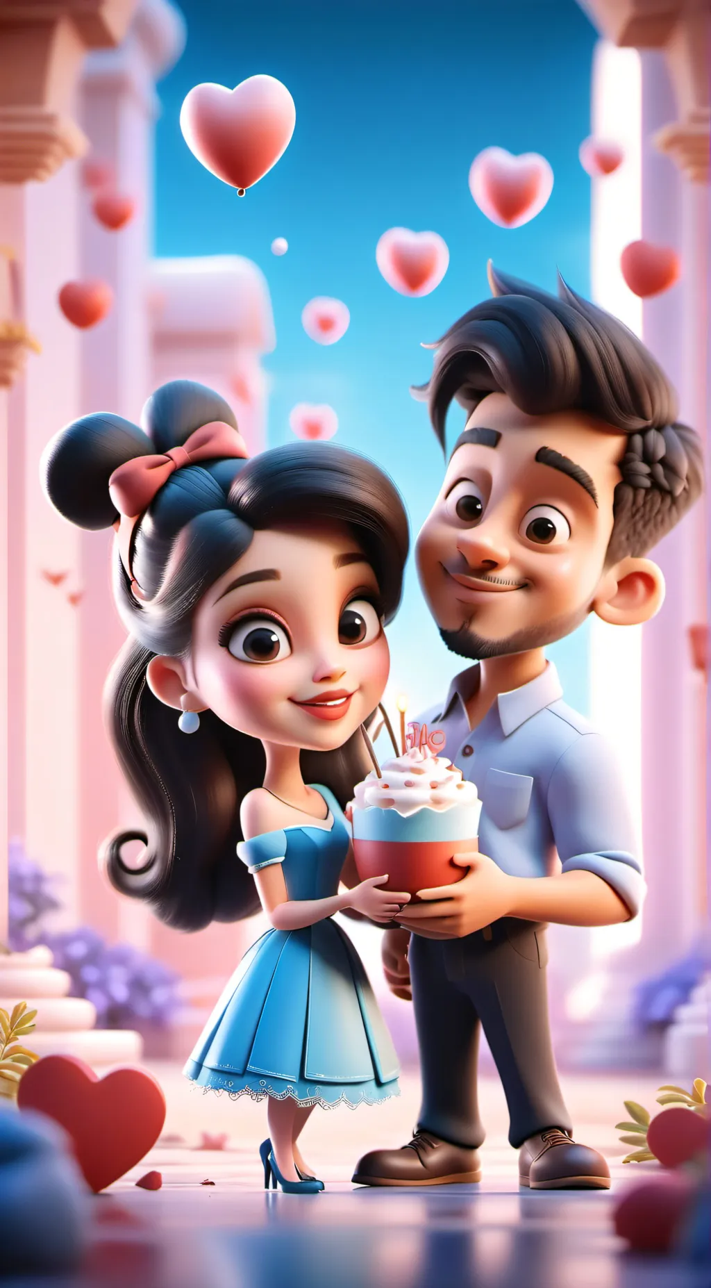 ai character: zodiacs Valentines background
