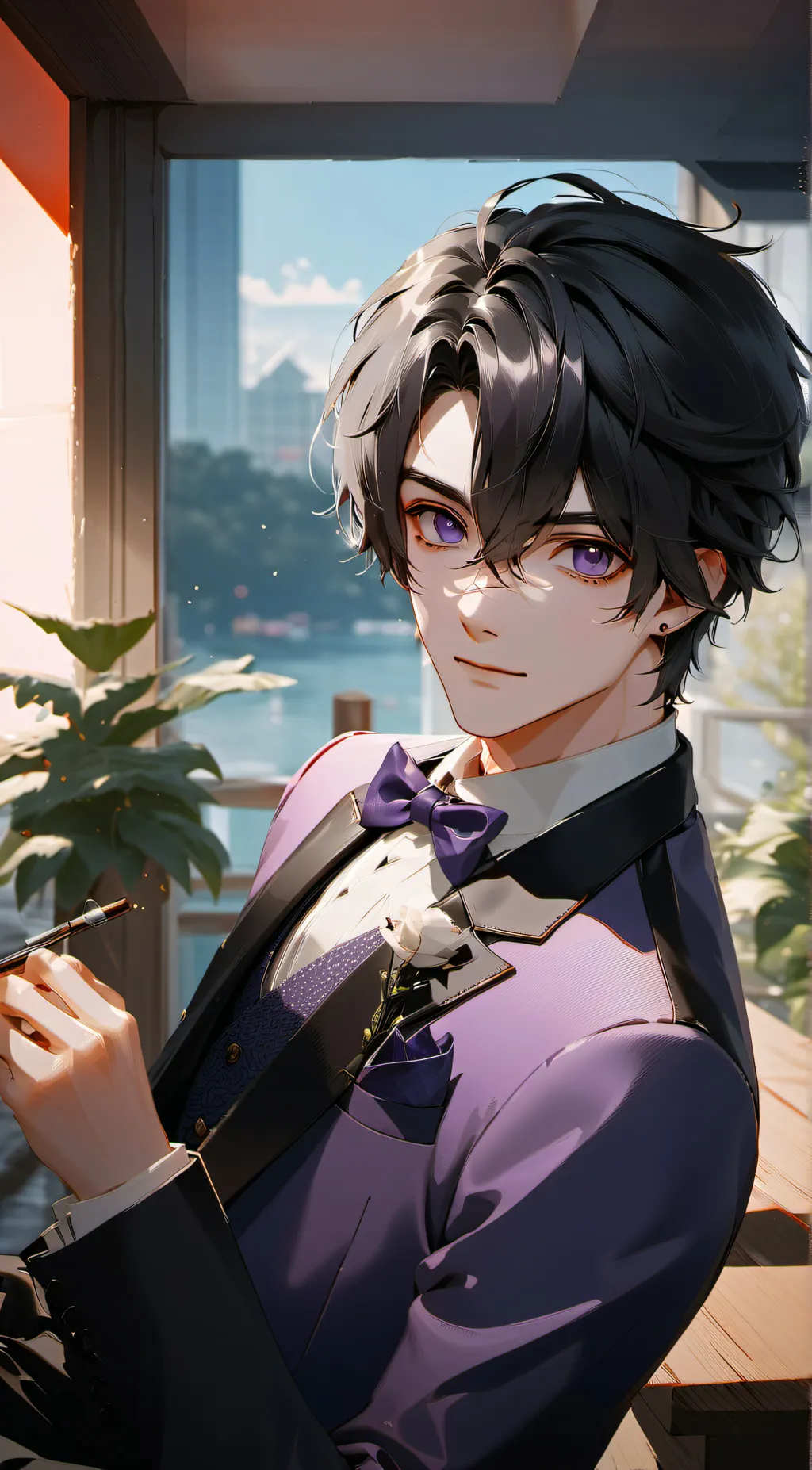 ai character: Purple guy background