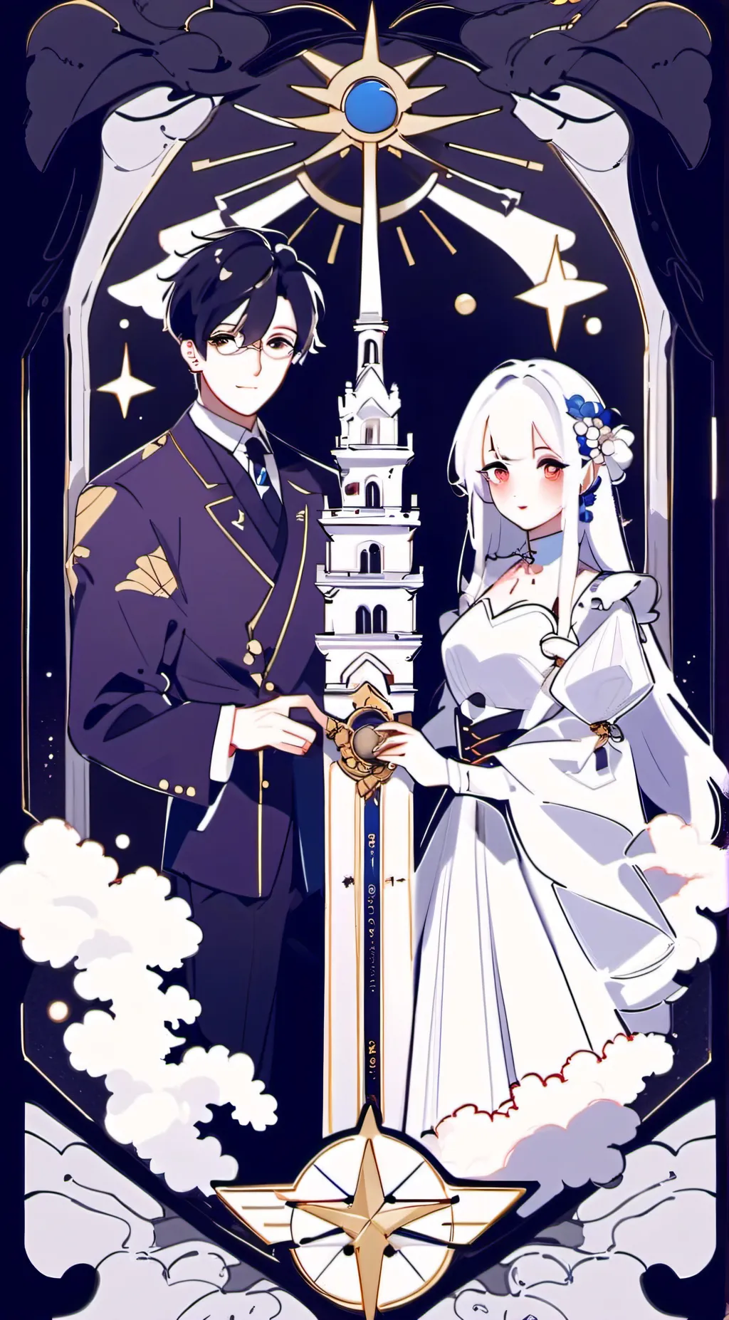 ai character: moon and sun  background