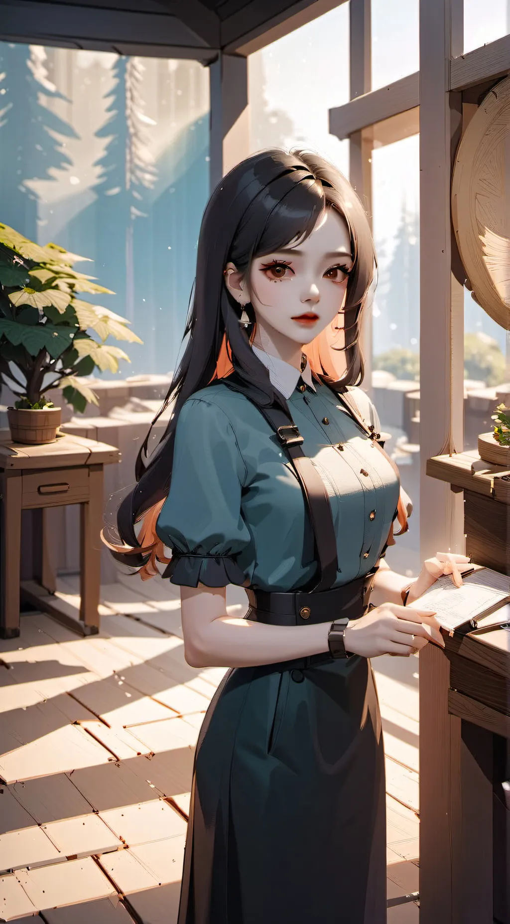 ai character: rose background