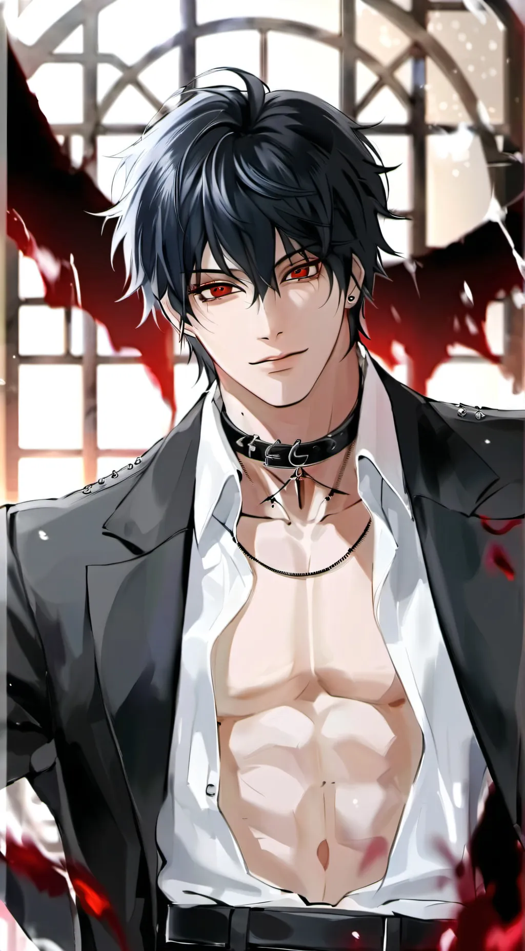 ai character: Vampire Sasuke AU background